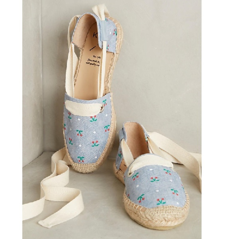 Anthropologie KMB Ankle Tie Espadrilles Sz 40 US 9